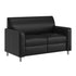Black/Chrome Legs |#| LeatherSoft Reception Loveseat - Chrome Legs-AC/USB/USB-C Charging Ports-Black