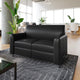Black/Chrome Legs |#| LeatherSoft Reception Loveseat - Chrome Legs-AC/USB/USB-C Charging Ports-Black