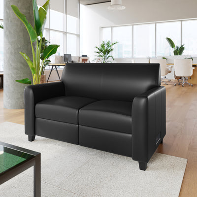 LeatherSoft Loveseat with Clean Line Stitched Frame - View 2