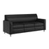 Black/Chrome Legs |#| LeatherSoft Reception Sofa with Chrome Legs-AC/USB/USB-C Charging Ports-Black