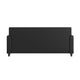 Black/Wood Legs |#| Black LeatherSoft Sofa with Clean Line Stitched Frame - Reception Seating
