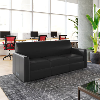 LeatherSoft Sofa with Clean Line Stitched Frame - View 2