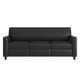 Black/Wood Legs |#| Black LeatherSoft Sofa with Clean Line Stitched Frame - Reception Seating