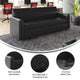 Black/Chrome Legs |#| LeatherSoft Reception Sofa with Chrome Legs-AC/USB/USB-C Charging Ports-Black