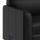 Black/Chrome Legs |#| LeatherSoft Reception Sofa with Chrome Legs-AC/USB/USB-C Charging Ports-Black