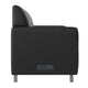 Black/Chrome Legs |#| LeatherSoft Reception Sofa with Chrome Legs-AC/USB/USB-C Charging Ports-Black