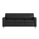 Black/Chrome Legs |#| LeatherSoft Reception Sofa with Chrome Legs-AC/USB/USB-C Charging Ports-Black