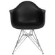 Black |#| Black Plastic Chair with Arms and Chrome Base - Accent & Side Chair