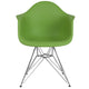 Green |#| Green Plastic Chair with Arms and Chrome Base - Accent & Side Chair
