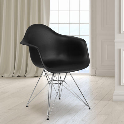 Alonza Series Plastic Chair with Arms and Chrome Base