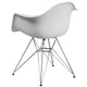 White |#| White Plastic Chair with Arms and Chrome Base - Accent & Side Chair