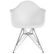 White |#| White Plastic Chair with Arms and Chrome Base - Accent & Side Chair