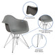 Moss Gray |#| Moss Gray Plastic Chair with Arms and Chrome Base - Accent & Side Chair
