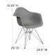 Moss Gray |#| Moss Gray Plastic Chair with Arms and Chrome Base - Accent & Side Chair