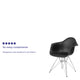 Black |#| Black Plastic Chair with Arms and Chrome Base - Accent & Side Chair