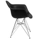 Black |#| Black Plastic Chair with Arms and Chrome Base - Accent & Side Chair