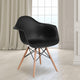 Black |#| Black Plastic Chair with Arms and Wooden Legs - Accent & Side Chair