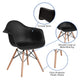 Black |#| Black Plastic Chair with Arms and Wooden Legs - Accent & Side Chair