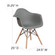 Moss Gray |#| Moss Gray Plastic Chair with Arms and Wooden Legs - Accent & Side Chair