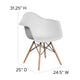 White |#| White Plastic Chair with Arms and Wooden Legs - Accent & Side Chair