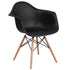 Alonza Series Plastic Chair with Arms and Wooden Legs