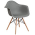 Alonza Series Plastic Chair with Arms and Wooden Legs