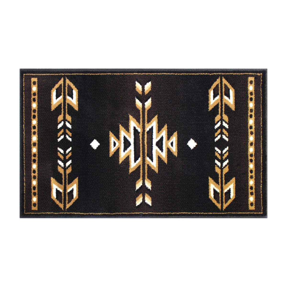 Brown,2' x 3' |#| Southwestern Style Area Rug in Shades of Brown, Beige, and Black - 2' x 3'