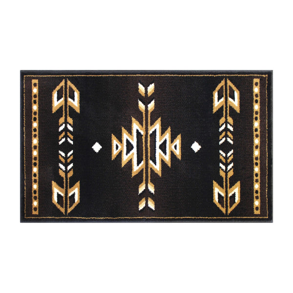 Brown,2' x 3' |#| Southwestern Style Area Rug in Shades of Brown, Beige, and Black - 2' x 3'