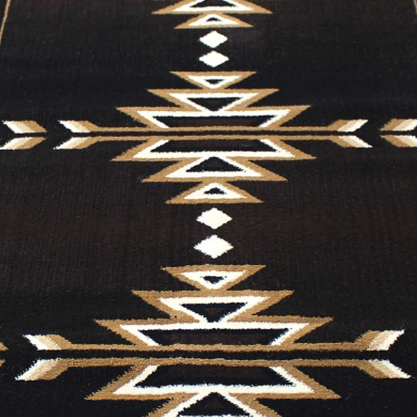 Brown,5' x 7' |#| Southwestern Style Area Rug in Shades of Brown, Beige, and Black - 5' x 7'