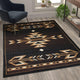 Brown,5' x 7' |#| Southwestern Style Area Rug in Shades of Brown, Beige, and Black - 5' x 7'