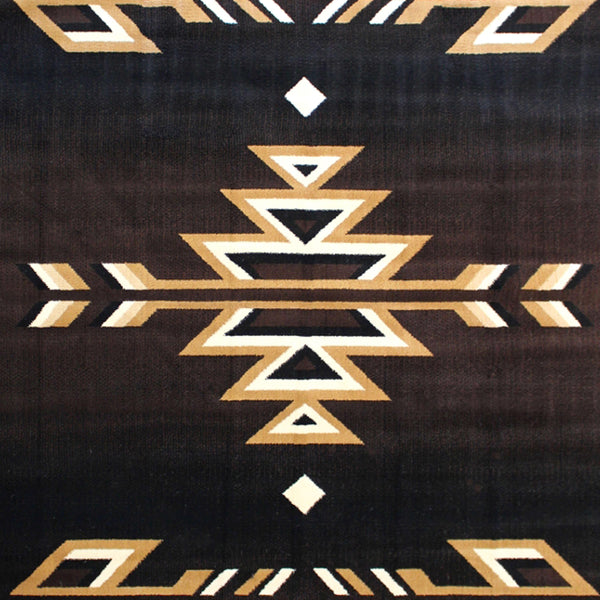 Brown,4' x 5' |#| Southwestern Style Area Rug in Shades of Brown, Beige, and Black - 4' x 5'