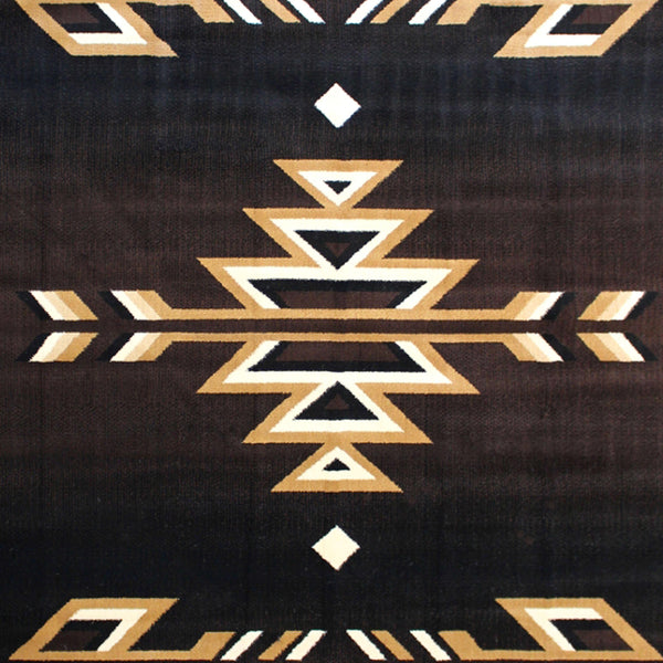 Brown,2' x 7' |#| Southwestern Style Area Rug in Shades of Brown, Beige, and Black - 2' x 7'