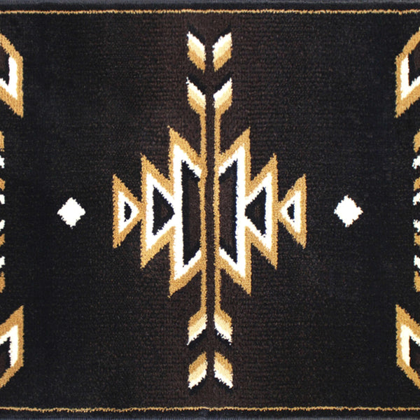 Brown,6' x 9' |#| Southwestern Style Area Rug in Shades of Brown, Beige, and Black - 6' x 9'