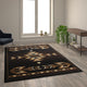 Brown,6' x 9' |#| Southwestern Style Area Rug in Shades of Brown, Beige, and Black - 6' x 9'