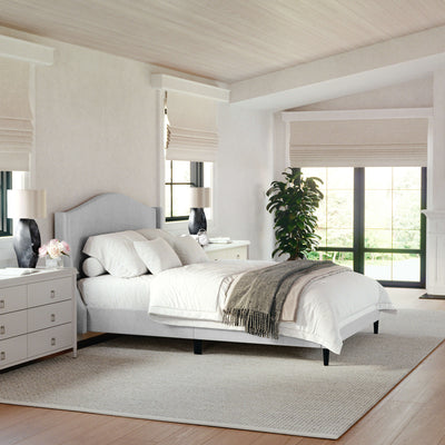 Upholstered Platform Bed with Curved Headboard - View 2