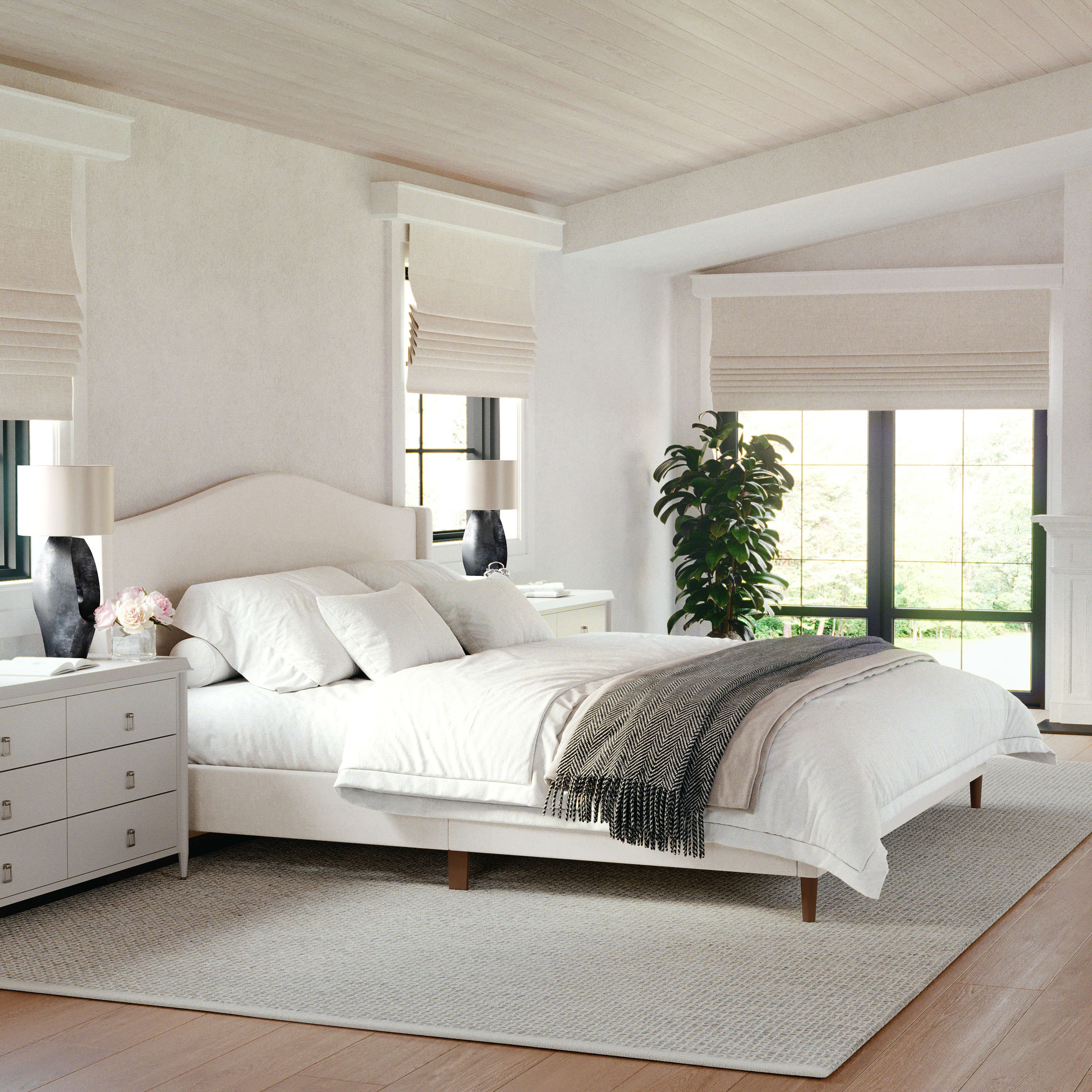 Upholstered Platform Bed MS-TW-3WDB02B- – BizChair