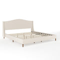  Beige Fabric/Walnut Legs