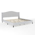 Amelia Upholstered Platform Bed with Curved Headboard and Cushioned Siderails, Wood Slat Foundation with No Box Spring Needed
