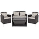 Gray Cushions/Black Frame |#| 4 Piece Black Patio Set with Gray Back Pillows & Seat Cushions - Outdoor Seating