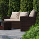 Beige Cushions/Brown Frame |#| 4 PC Brown Patio Set with Beige Back Pillows & Seat Cushions - Outdoor Seating
