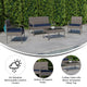 Navy Cushions/Light Gray Frame |#| 4 Piece Patio Set with Gray Steel Frame and Navy Cushions - Outdoor Seating