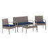 Aransas Series 4 Piece Patio Set with Steel Frame and Cushions