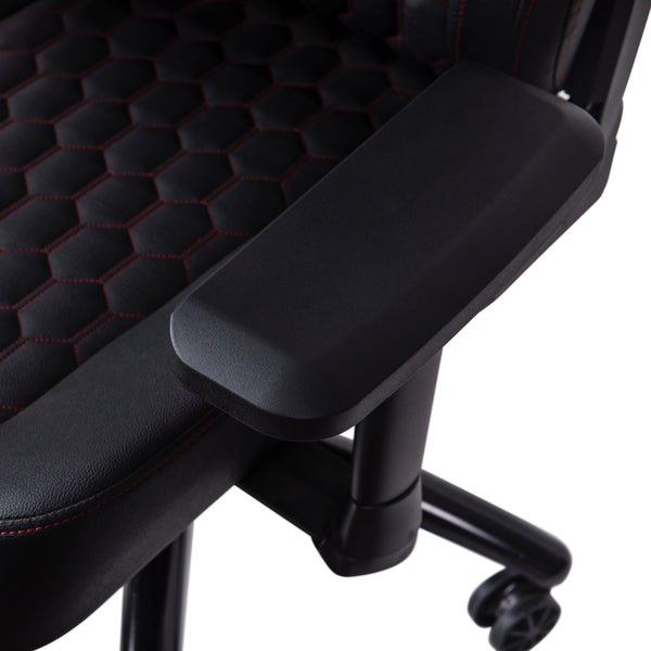 Black with Red Trim |#| 4D Ergonomic Gaming Chair with Head Pillow and Lumbar Support - Black/Red