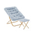 Archer Oversized Portable Upholstered Folding Saucer Chair and Ottoman for Dorm or Bedroom