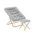 Archer Oversized Portable Upholstered Folding Saucer Chair and Ottoman for Dorm or Bedroom