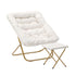 Archer Oversized Portable Upholstered Folding Saucer Chair and Ottoman for Dorm or Bedroom