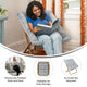 Gray Fabric/Soft Gold Frame |#| Folding Faux Fur Oversized Saucer Chair with Steel Frame - Gray/Soft Gold