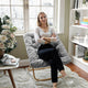 Gray Fabric/Soft Gold Frame |#| Folding Faux Fur Oversized Saucer Chair with Steel Frame - Gray/Soft Gold