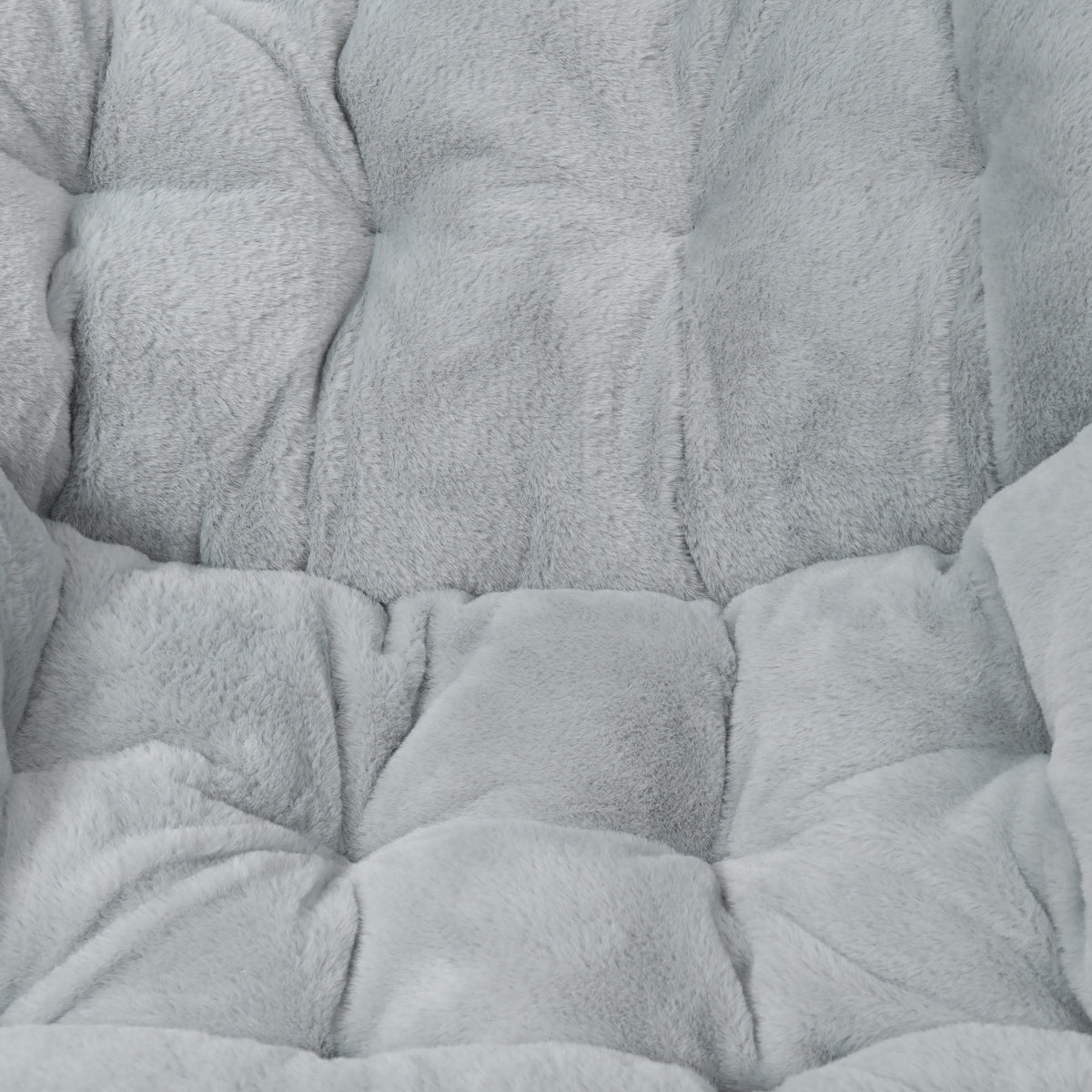 Gray Fabric/Soft Gold Frame |#| Folding Faux Fur Oversized Saucer Chair with Steel Frame - Gray/Soft Gold