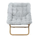 Gray Fabric/Soft Gold Frame |#| Folding Faux Fur Oversized Saucer Chair with Steel Frame - Gray/Soft Gold